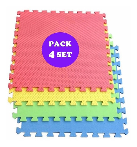 Pack 4 Set De 4 Tatami Piso Alfombra / Goma Eva 60x60x1cm