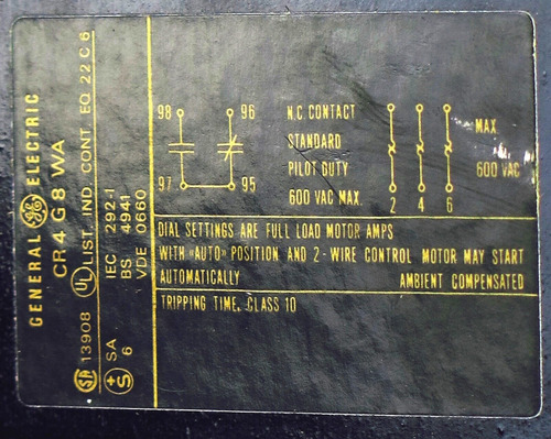 New Ge Cr4g8wa Overload Relay Manual Reset 25-45a Range Ddc