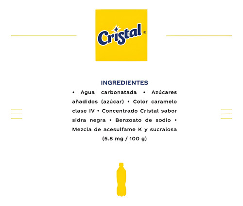 Refresco Cristal Sabor Sidra Negra De 2.5l De Yucatán