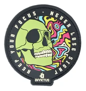 Patch Invictus Emborrachado : Farda Militar Airsoft Brevê