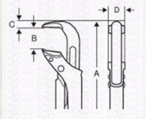 Imagen 3 de 8 de Llave De Caño Bahco 140 Largo 215 Mm P/caño Hasta 3/4