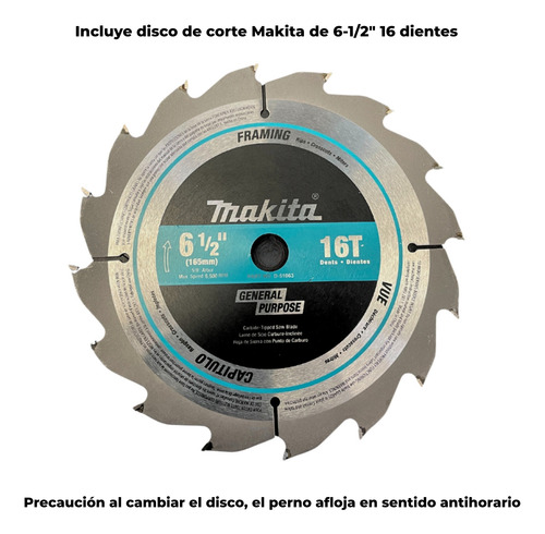 Makita Sierra Circular 6 1/2 Lxt 18v Xss02z Sin Batería
