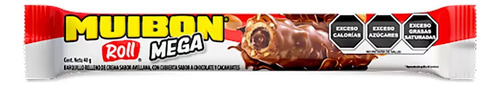 Muibon Roll Mega Barquillo Relleno Crema De Avellana 35 Pz
