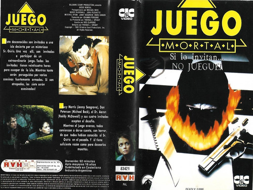Juego Mortal Vhs Deadly Game 1991 Michael Beck Jenny Seagrov