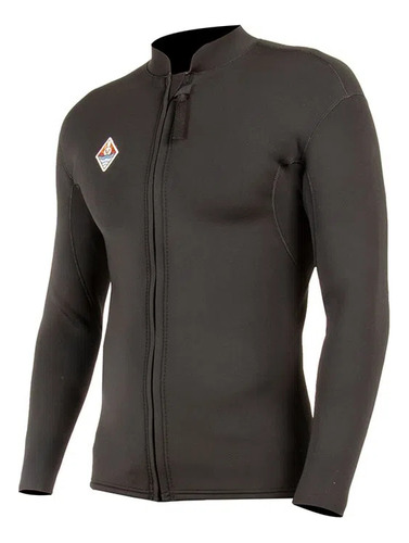 Jaqueta Neoprene Vissla Solid Sets Front Zip 2mm Black