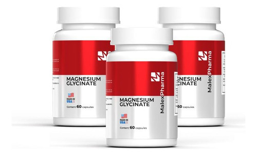 Pack X3 Glicinato De Magnesio 400mg - Mayor Biodisponibilidad 60 Capsulas | Malex Pharma