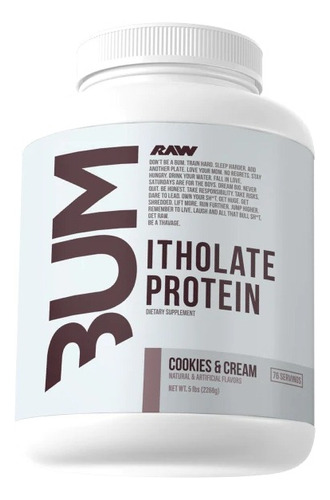 Raw Cbum Itholate Protein Cookies & Cream 76 Serv 5 Lbs Sabor Cookies And Cream