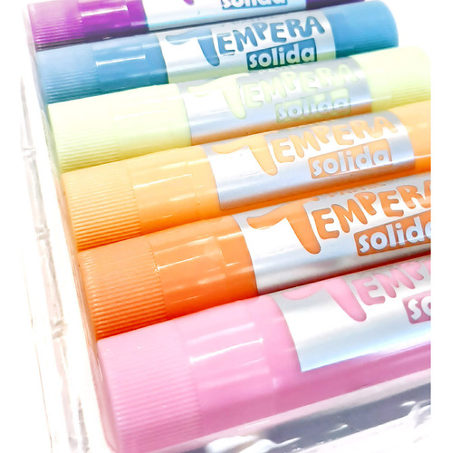 Imagen 3 de 9 de Tempera Sifap Solida Pastel Estuche X6