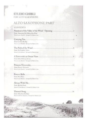 Studio Ghibli For Alto Saxophone With Beautifully Arranged P