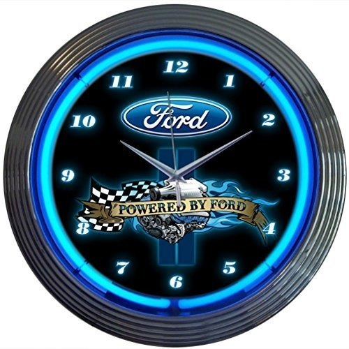 Neonetica Con Reloj De Pared Ford Neon De 15 Pulgadas