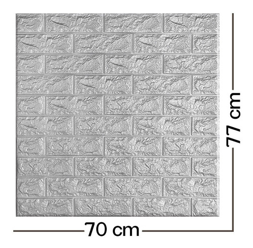 Imagen 3 de 5 de Placa De Pared Autoadhesivo Textura 3d Ladrillo Gris Moderno