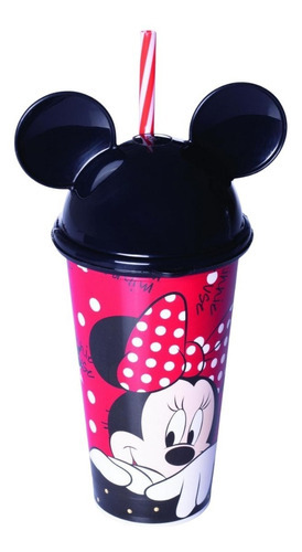 Copo Com Orelhas Minnie 500 Ml Plasutil Dom Cor Preto/Vermelho