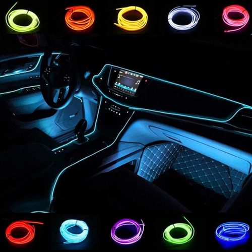 Kit Full Tira Cable Luz Neon 12v. 2.3mmx3m Interior Auto N17