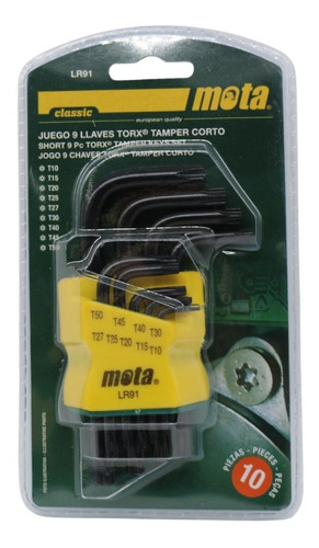 Juego De Llaves Torx Cortas 9 Piezas T10 A T50 Mota Lr91