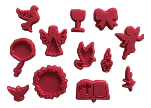 Set De Sellos Stamp Comunion Bautismo Iglesia Cookies Pasta