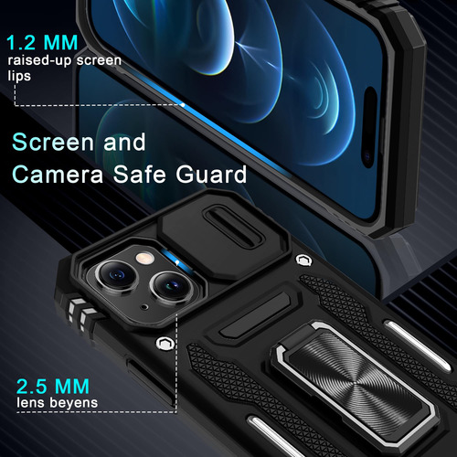 Funda Deerlamn Para iPhone 15 De 6.1 Pulgadas Con Funda De Cámara Deslizante
