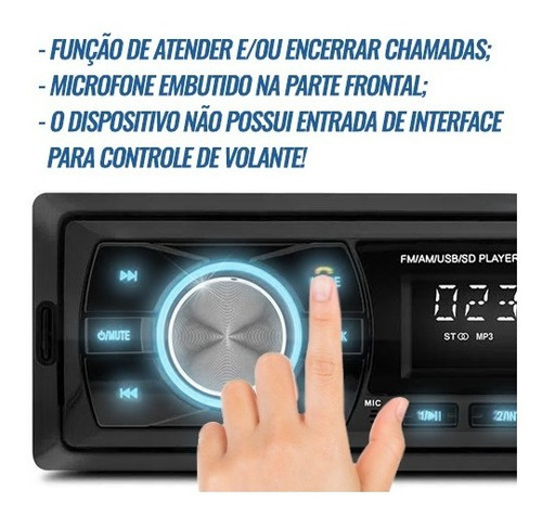Imagem 4 de 5 de Rádio Aparelho Roadstar Bluetooth Usb Aux Mp3 Controle