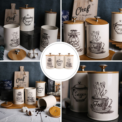 3 Latas Sellables Para Café, Tarros De Cocina Para Almacenar