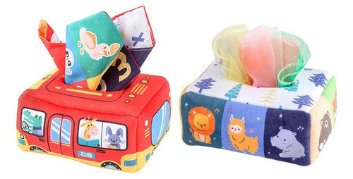 Paquete De 2 Cajas De Pañuelos Para Montessori Juguetes De