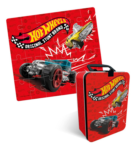 Rompecabezas Lonchera Hot Wheels Ronda X 24 Piezas