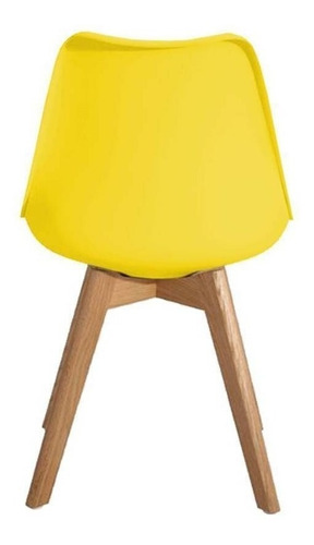 Imagen 3 de 3 de Silla de comedor Tienda El Garage Eames acolchada, estructura color amarillo, 1 unidad