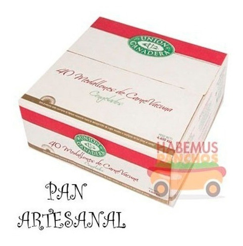 40 Hamburguesas Medallón Union Ganadera 110 Grs Pan Y Ad