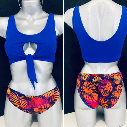 Bikini Con Escote Central Y Amarre Para Mayor Ajuste