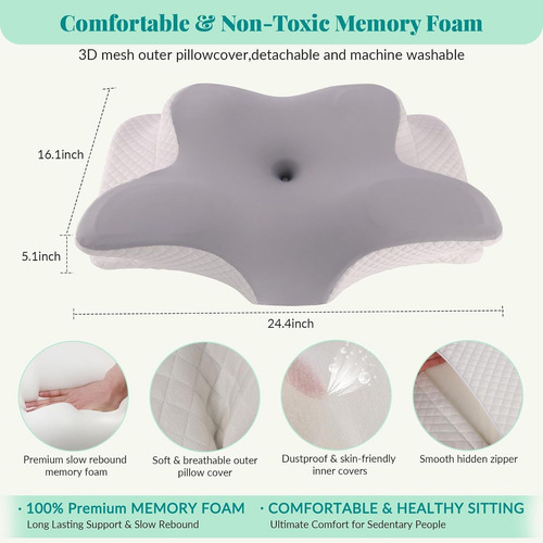 Almohada Ergonómica,almohada Cervical De Espuma Con Memoria