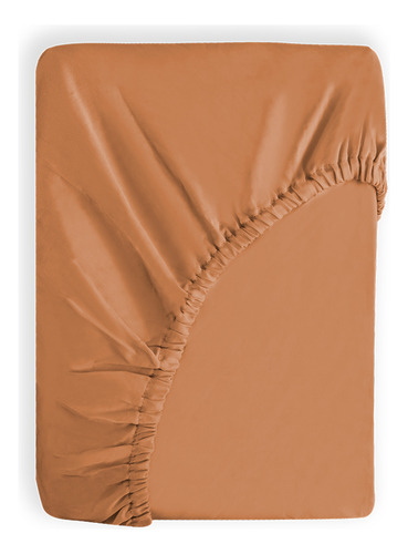 2 Sábanas De Cajón | Dues | Matrimonial | 2 Colores A Color NARANJA OSCURO-MOSTAZA Diseño de la tela Liso