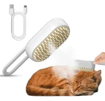 Comprar Cepillo Vapor Automático Para Gatos Perro Cepillo Mascotas Blanco
