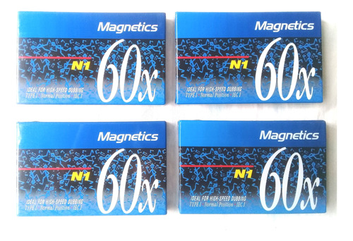 4 Cassettes Audio Magnetics N160x  Nuevos Sellados Sin Abrir