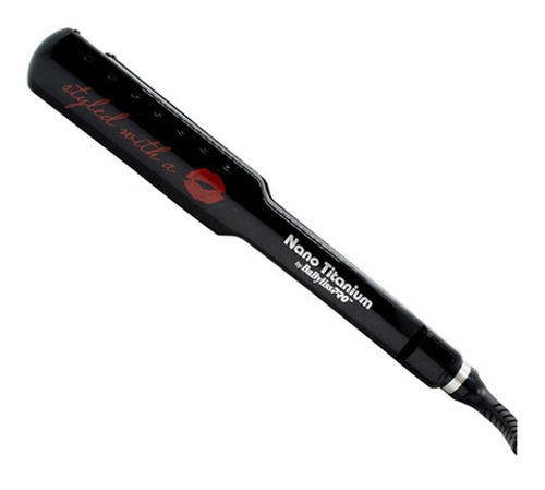 Planchita de pelo BaBylissPRO Nano Titanium 2073 Styled with a Kiss BABNT2073 negra 220V