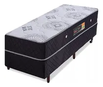 Comprar Sommier 1 Plaza Espuma Alta Densidad Colchon Ortopedico 20cm Color Gris - Negro