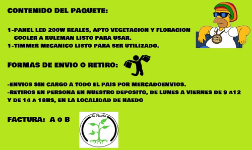 Imagen 8 de 8 de Panel Led 200w Reales Mas Timmer/cultivo Indoor