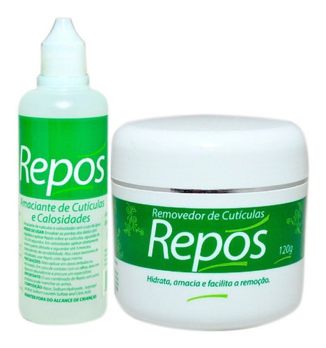 Imagem 1 de 4 de Repos Para Fazer Unhas Kit Amaciante 120ml + Creme 120ml