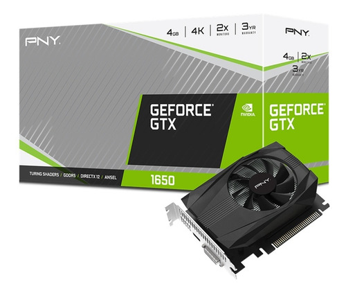 Placa Video Pny Geforce Gtx 1650 Single Fan 4gb Gddr5 6cts