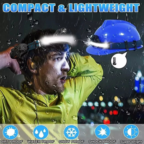 Casco recargable con faro delantero y sensor
