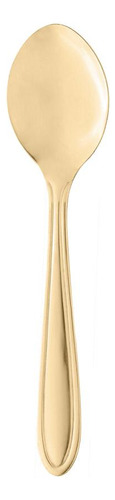 6 Colheres De Sobremesa Lyor Gastro Dourado De Aço Inox 13cm