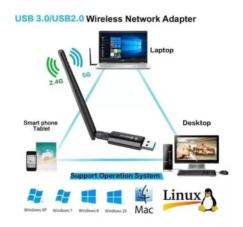 Receptor WIFI USB Para PC Antena Computadora Escritorio Windows Y MAC  Preciso