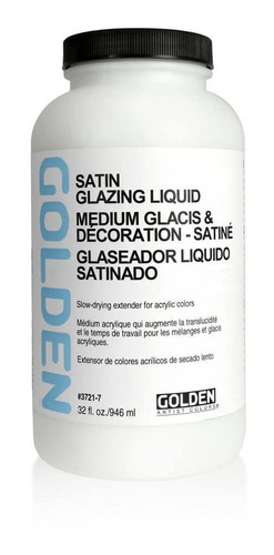 Golden Acrylic Medium, Líquido Acristalado, 32 Oz, Satinado