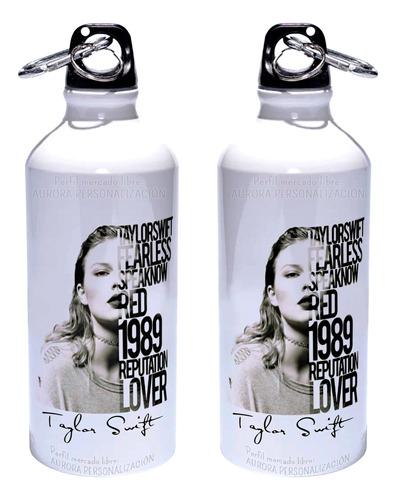 Caramañola Taylor Swift  Botilito Botella Aluminio 600ml