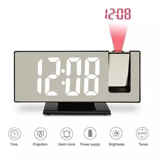 Reloj Digital Despertador Con Proyector Led + Temperatura