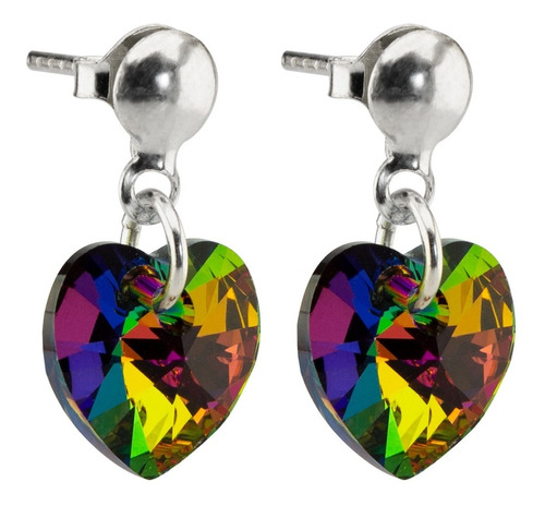 Aros Swarovski Corazón Plata 925 Cristal Mujer Colgante