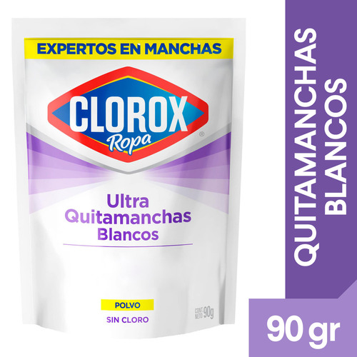 Ultra Quitamanchas en Polvo Clorox Ropa Blanca Doypack 90 gr