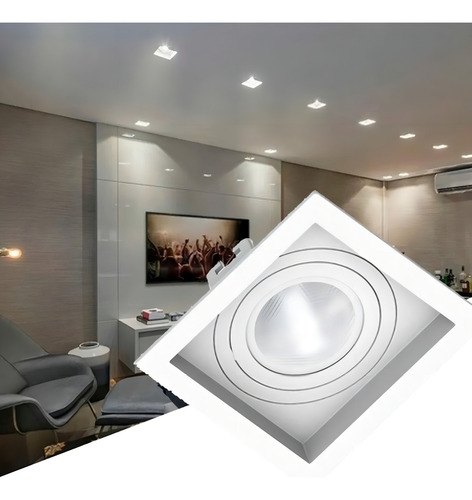 Kit 22x Spot Embutir Par20 Quadrado Recuado Save Energy Cor Branco