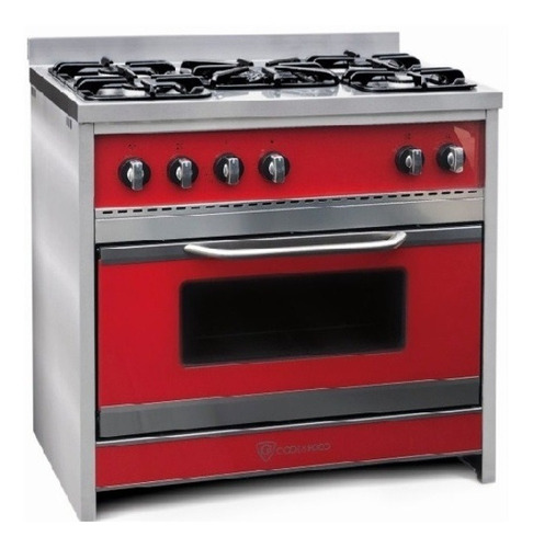 Cocina TST Chiara a gas/eléctrica 5 hornallas  roja puerta con visor