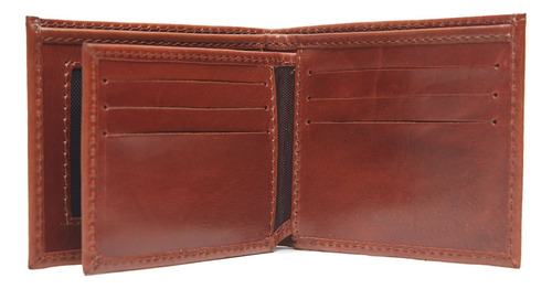 Cartera De Piel Para Caballero Mod. 24 Fabián Arenas Miel Liso