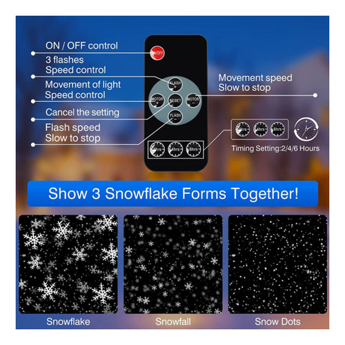 P Luces De Proyector De Copos De Nieve De Navidad,