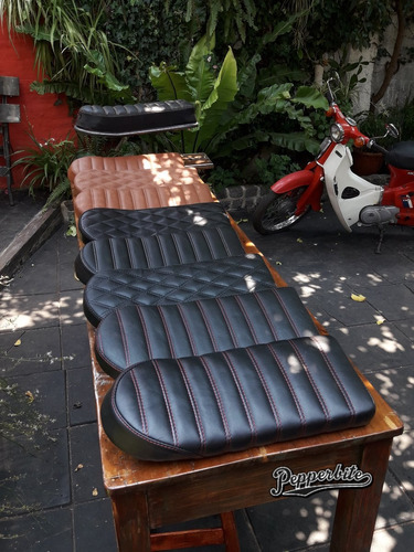 Asiento De Cuero Para Motos Con Chasis Cafe Racer Scrambler