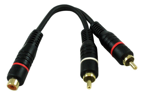 Cable Adaptador 2 Plug Rca A Jack Rca Bk